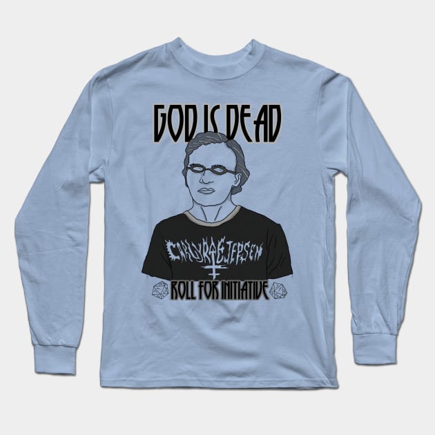 God is dead (roll for initiative) Long Sleeve T-Shirt by nocturnical